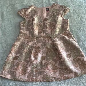 Vince Camuto Pink and Green Floral Mini Dress
